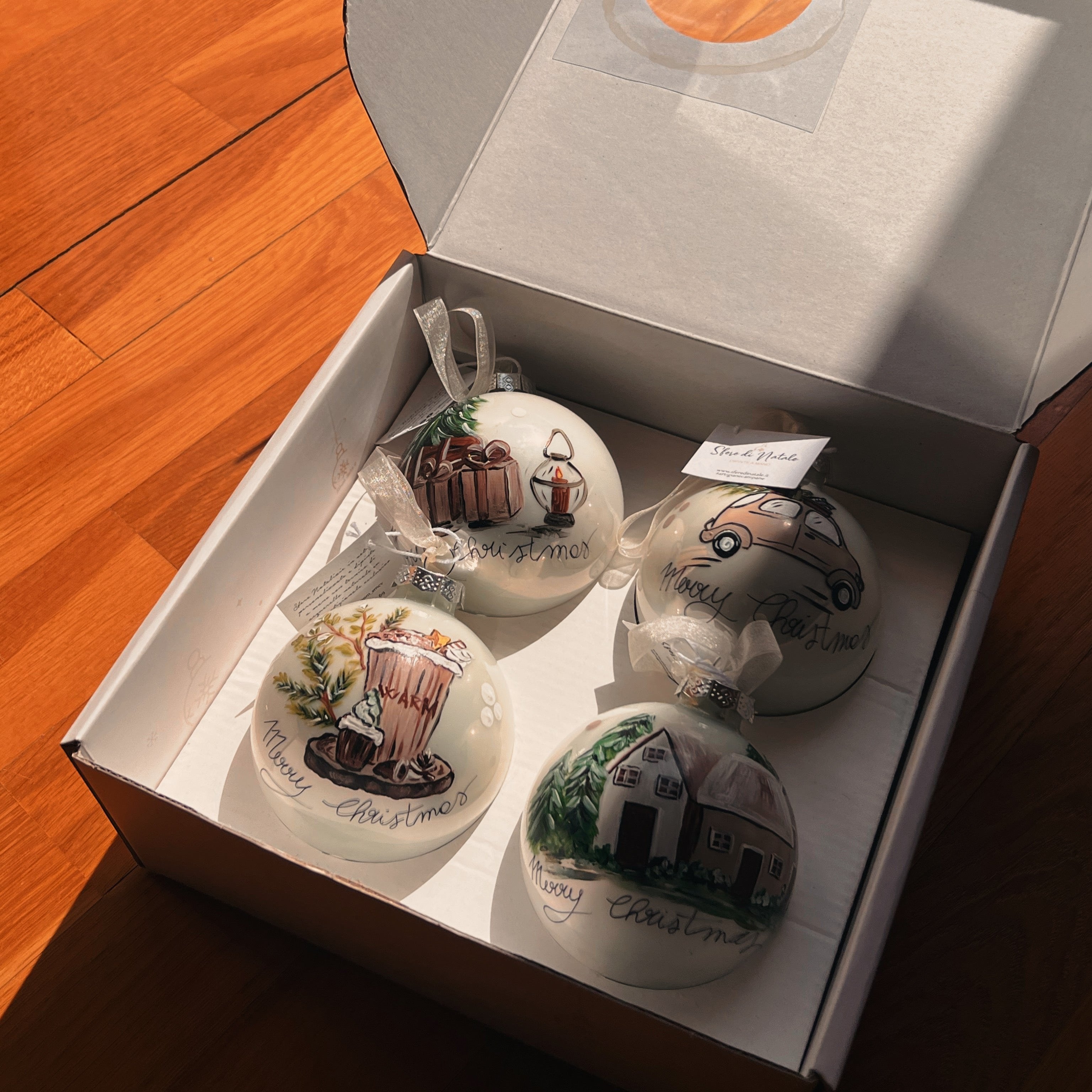 Sfera di Natale in Vetro Home Scandinavian Dipinta A Mano