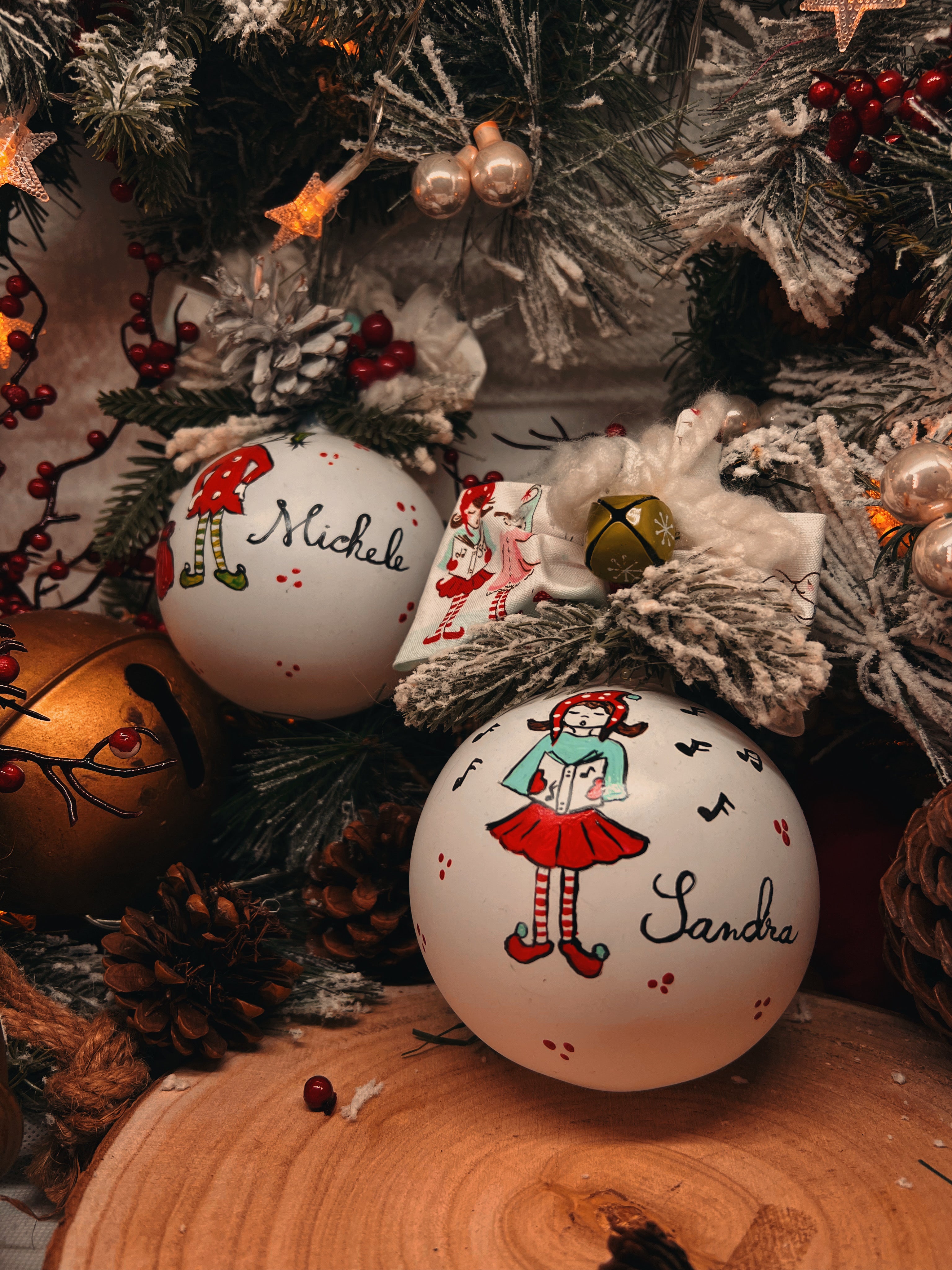 Sfera di Natale in Vetro Personalizzata Insegnante di Musica Dipinta a Mano