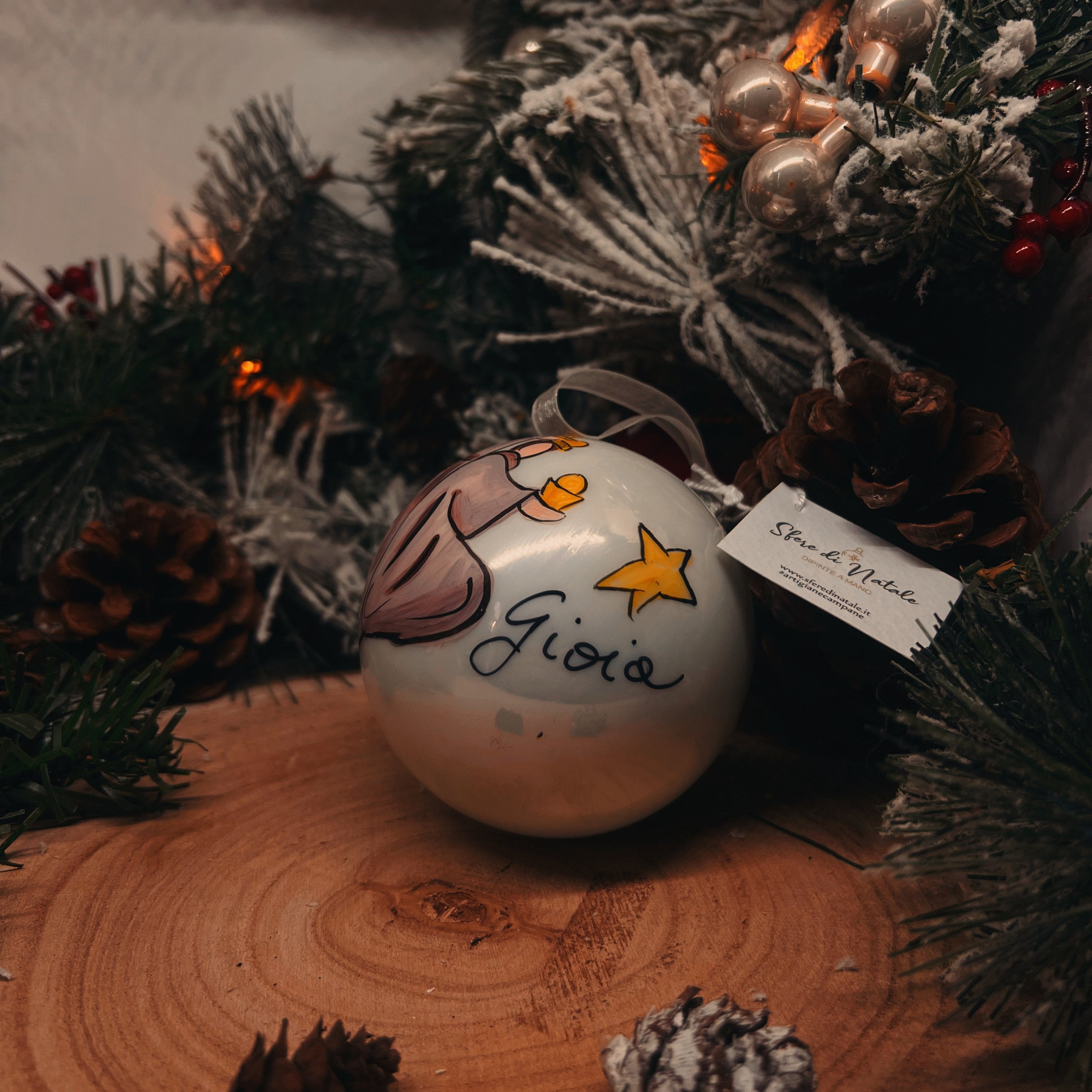 Sfera di Natale in Vetro Personalizzata Re Magi Dipinta a Mano