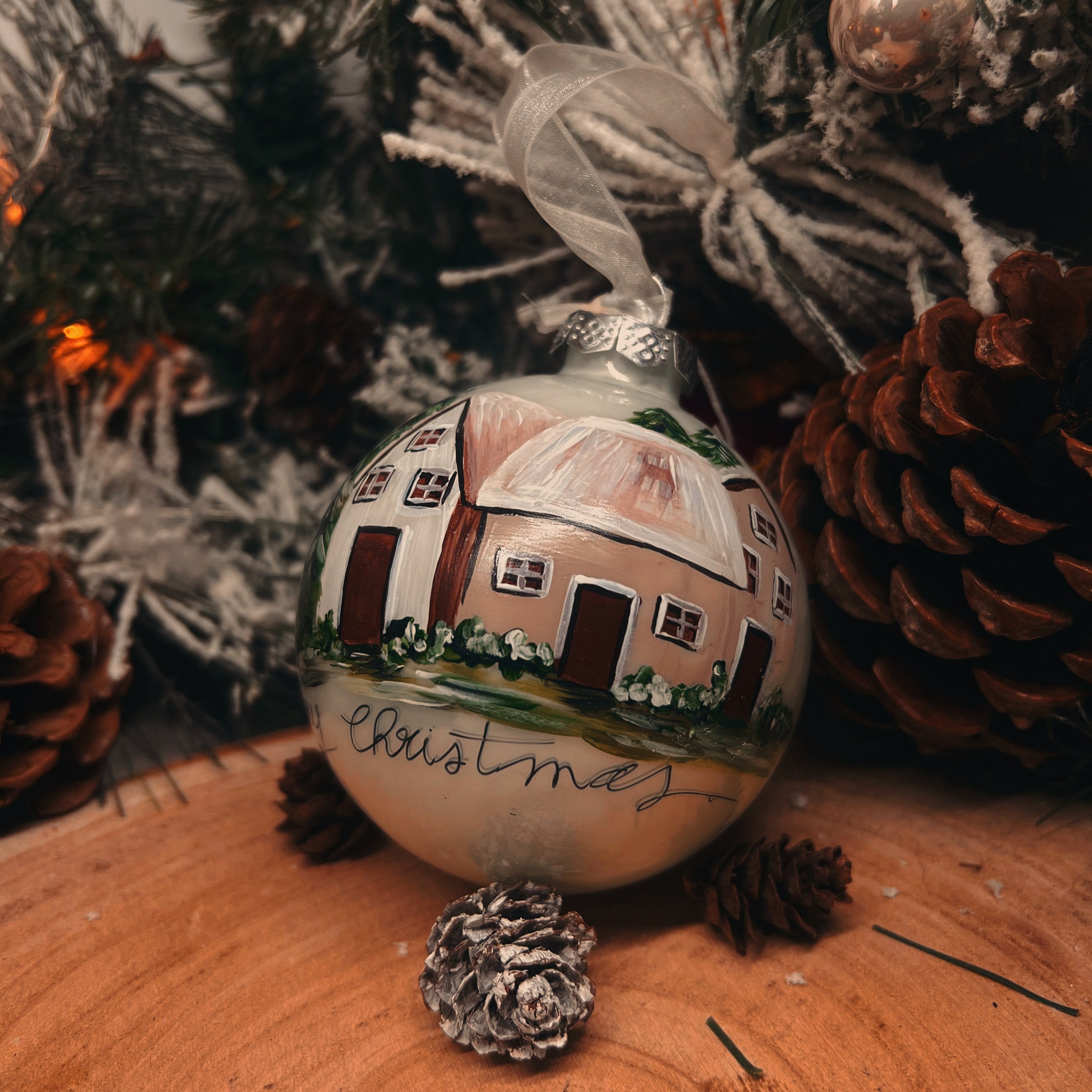 Sfera di Natale in Vetro Home Scandinavian Dipinta A Mano