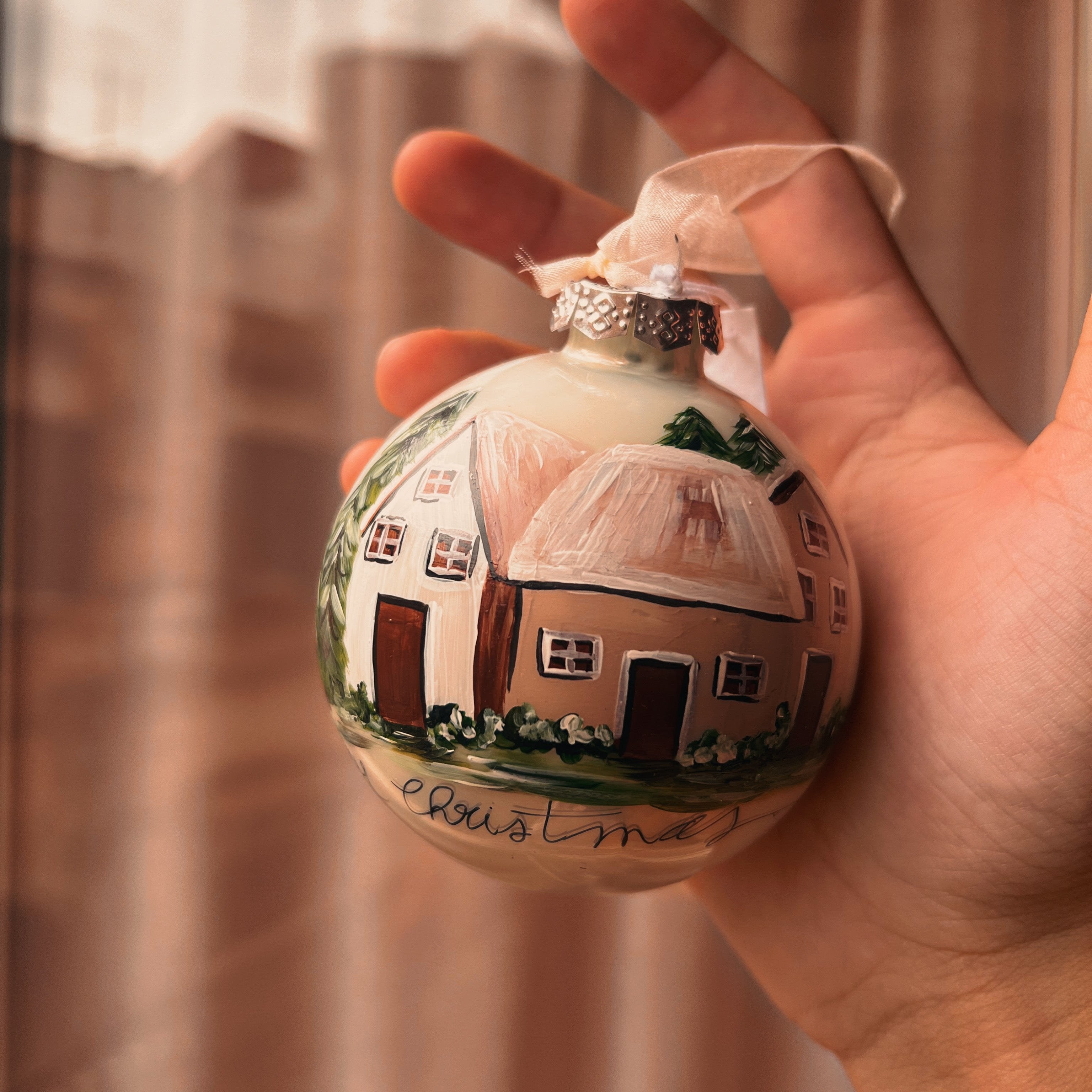 Sfera di Natale in Vetro Home Scandinavian Dipinta A Mano