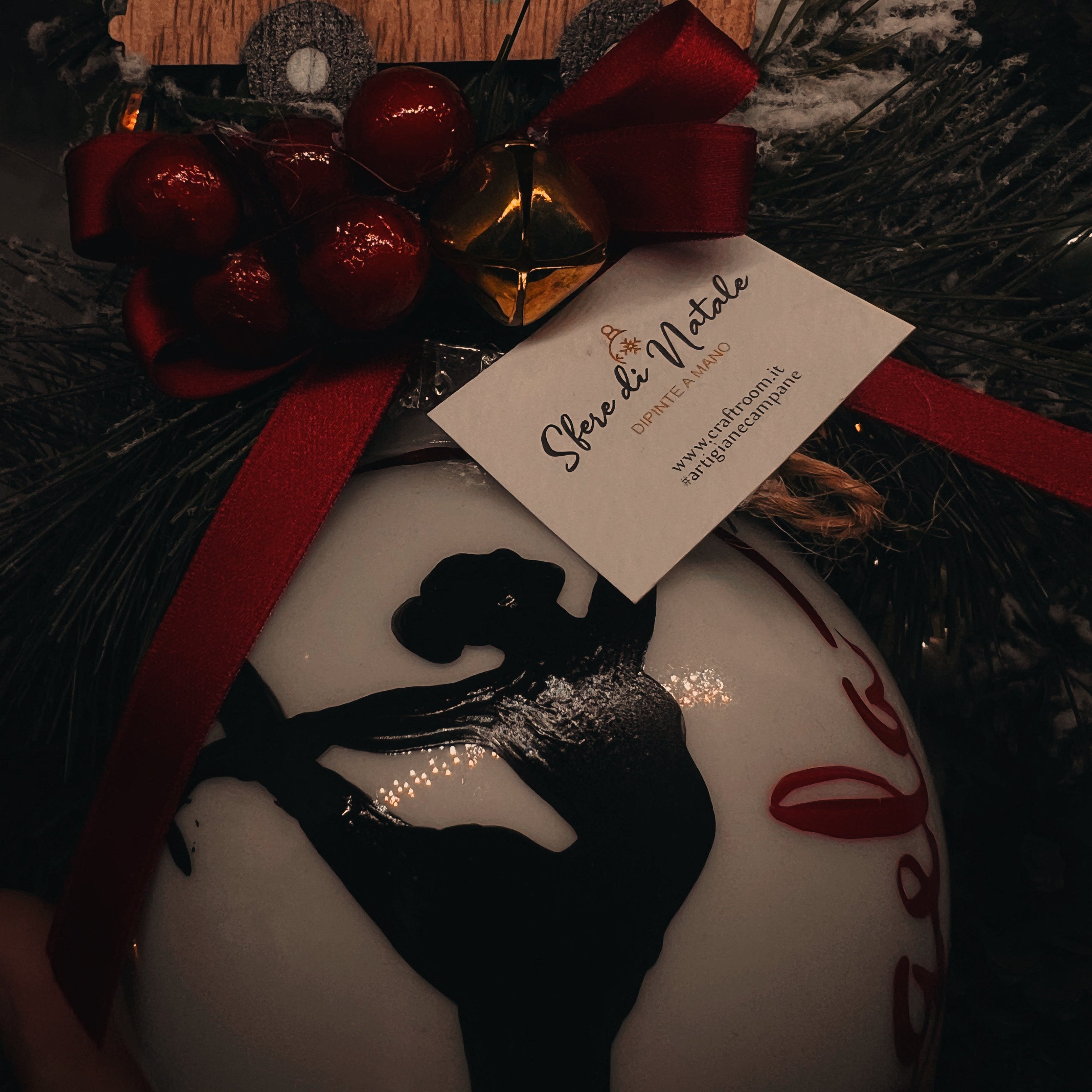 Sfera di Natale in Vetro Personalizzata Ballerina Dipinta a Mano