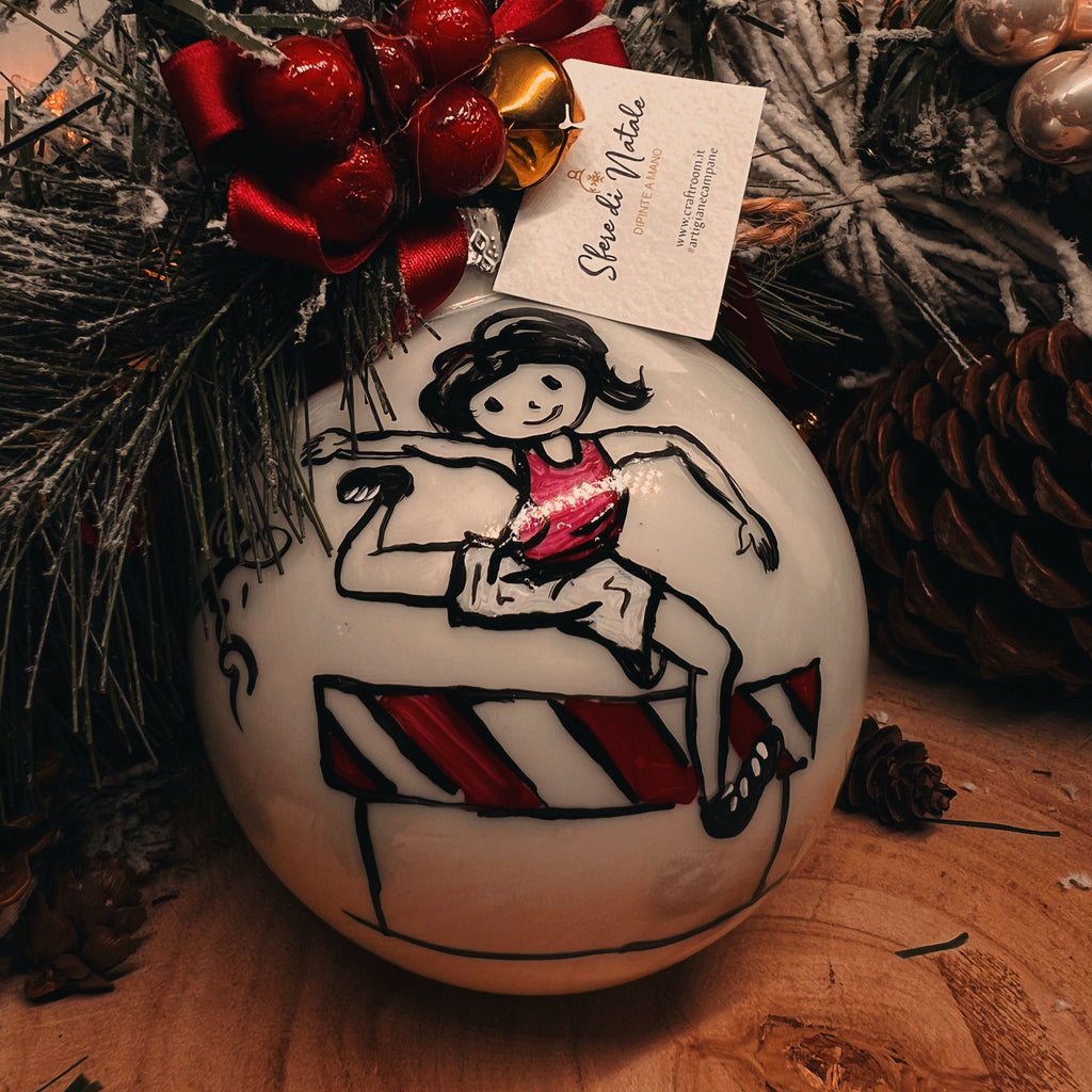 Sfera di Natale in Vetro Personalizzata Sport Dipinta a Mano