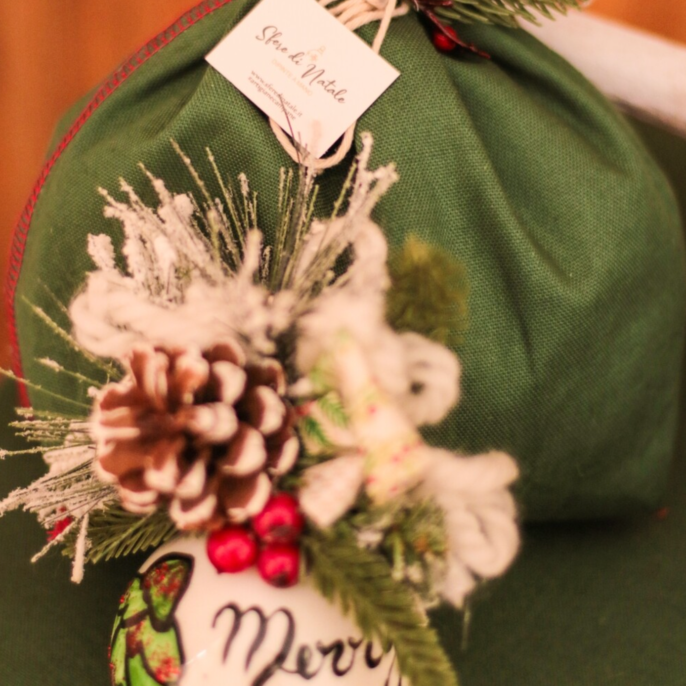 Sfera di Natale in Vetro Personalizzata Alberello Dipinta a Mano